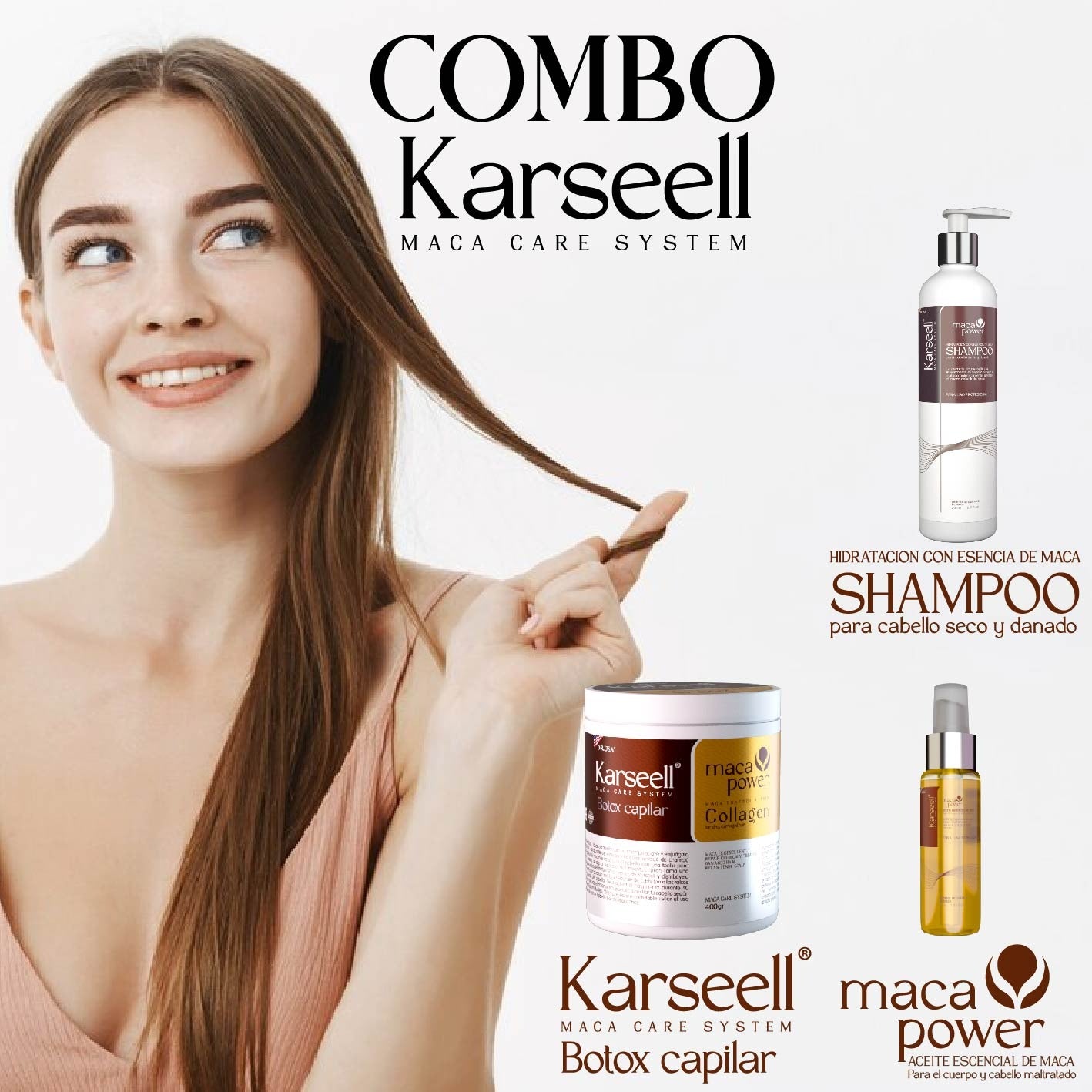 Combo Karseell 3 en 1 - Tratamiento Capilar de Colágeno